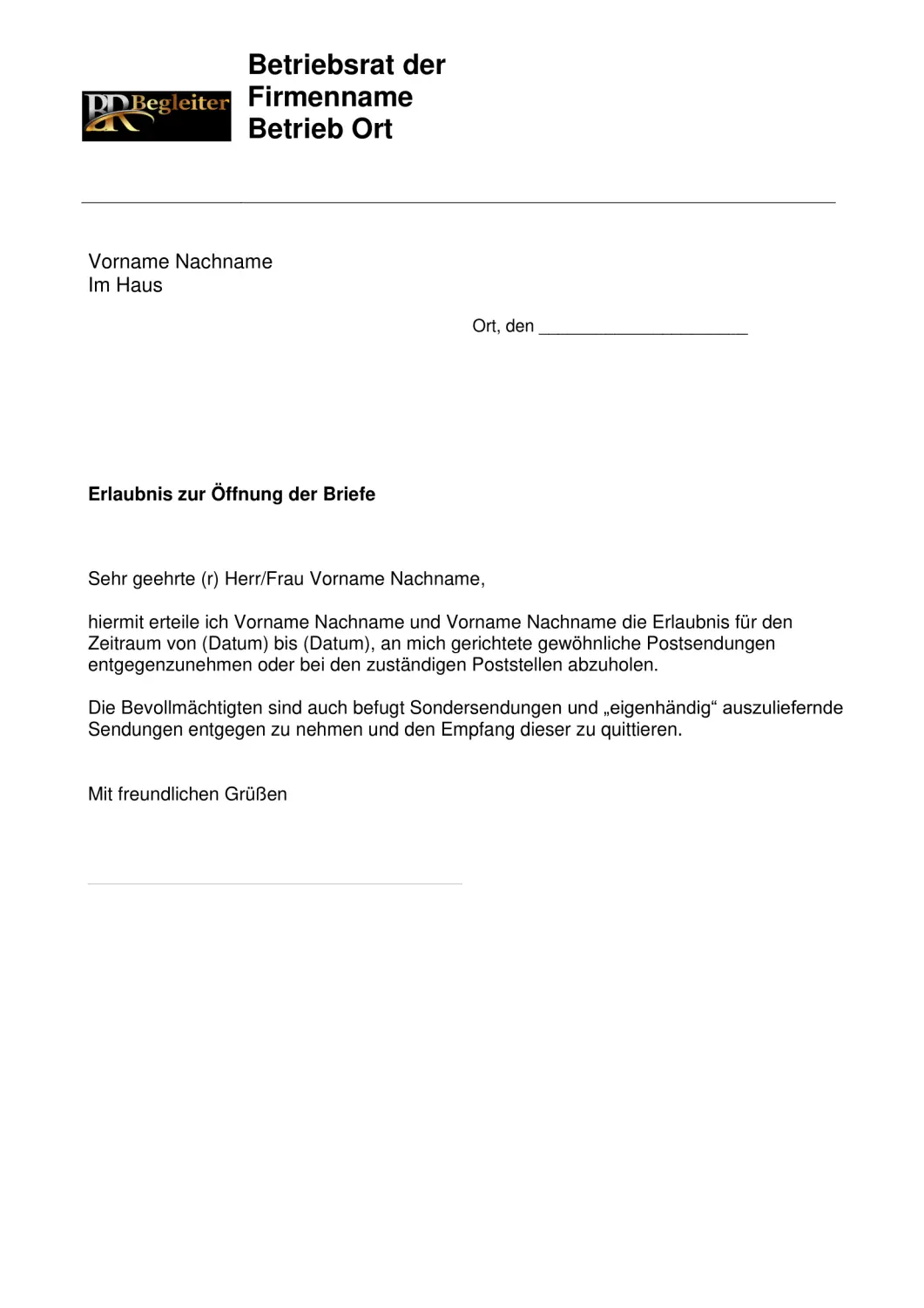 Offene Briefe von BR Begleiter